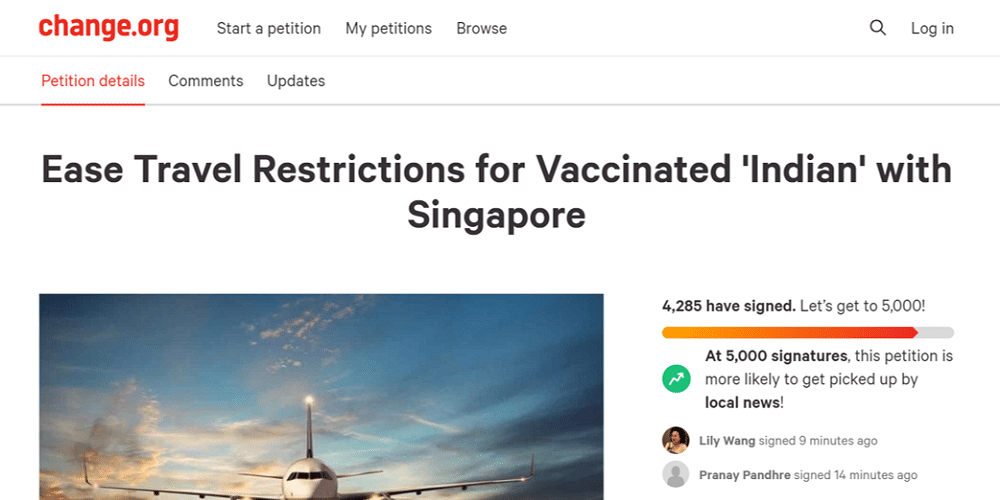 Petition calling for easing of travel restrictions for vaccinated travellers - Travel News, Insights & Resources.