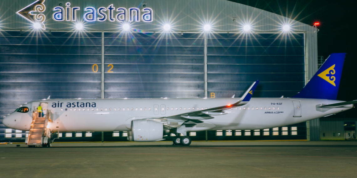 Air Astana Airbus A321LR. Click to enlarge.