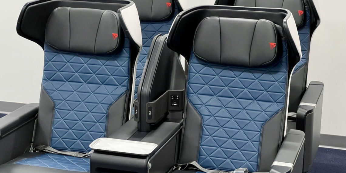 First look Deltas snazzy new first class recliners that are raising - Travel News, Insights & Resources.