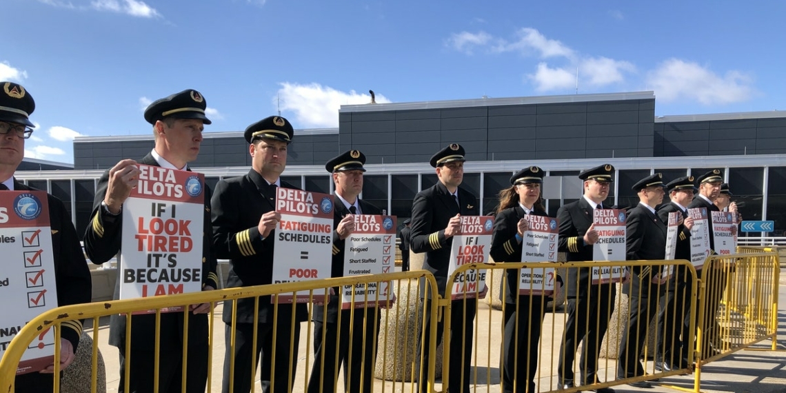 Delta Air Lines pilots picket at MSP for improved schedules - Travel News, Insights & Resources.