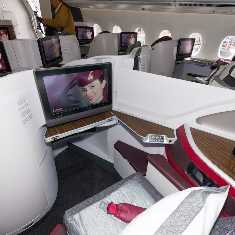 First Class seat in a Qatar Airways Airbus A350 - Travel News, Insights & Resources.