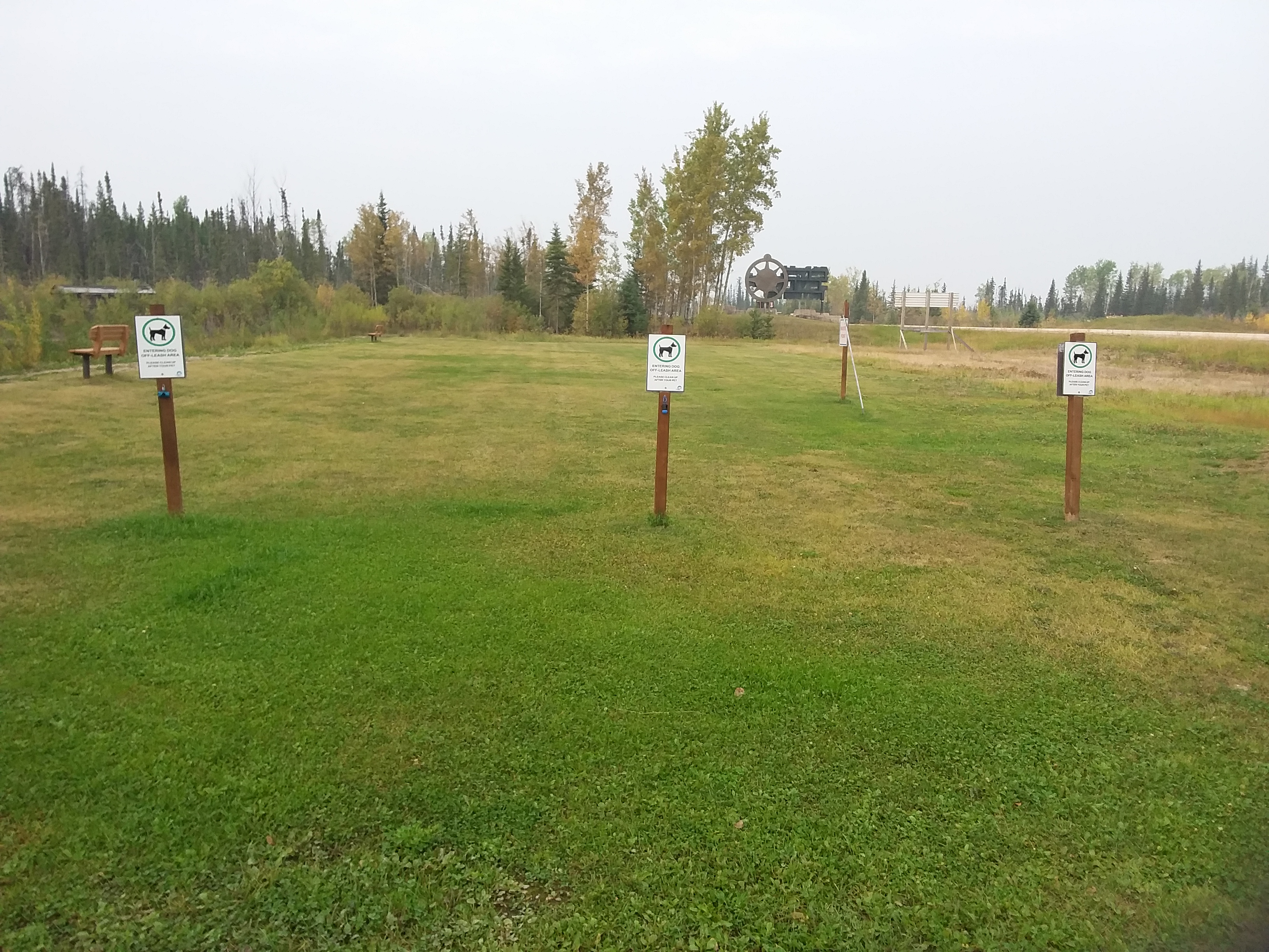 Areas for dogs at the 60th Parallel Territorial Park. Photo: Supplied