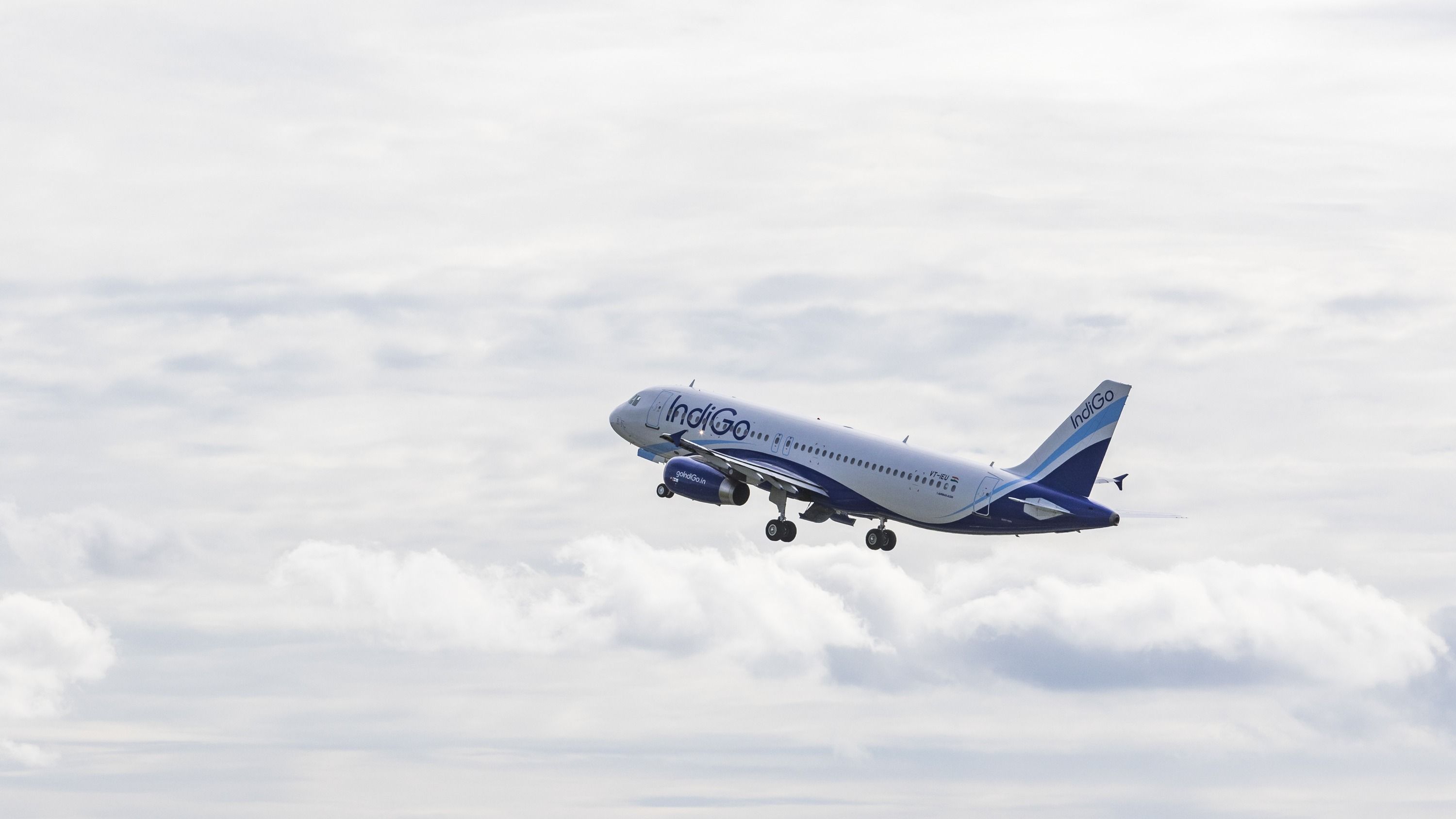 An IndiGo Airbus aircraft taking off