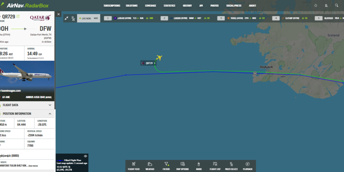 Qatar Airways A350 Doha Dallas Declares Emergency - Travel News, Insights & Resources.