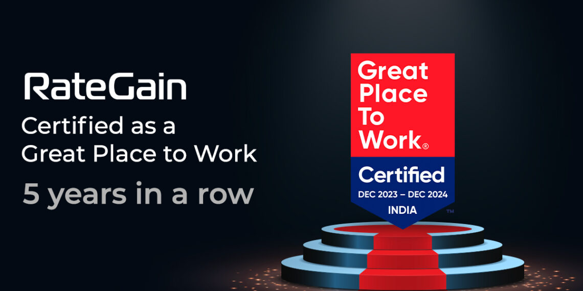 RateGain Certified as a Great Place To Work for the - Travel News, Insights & Resources.