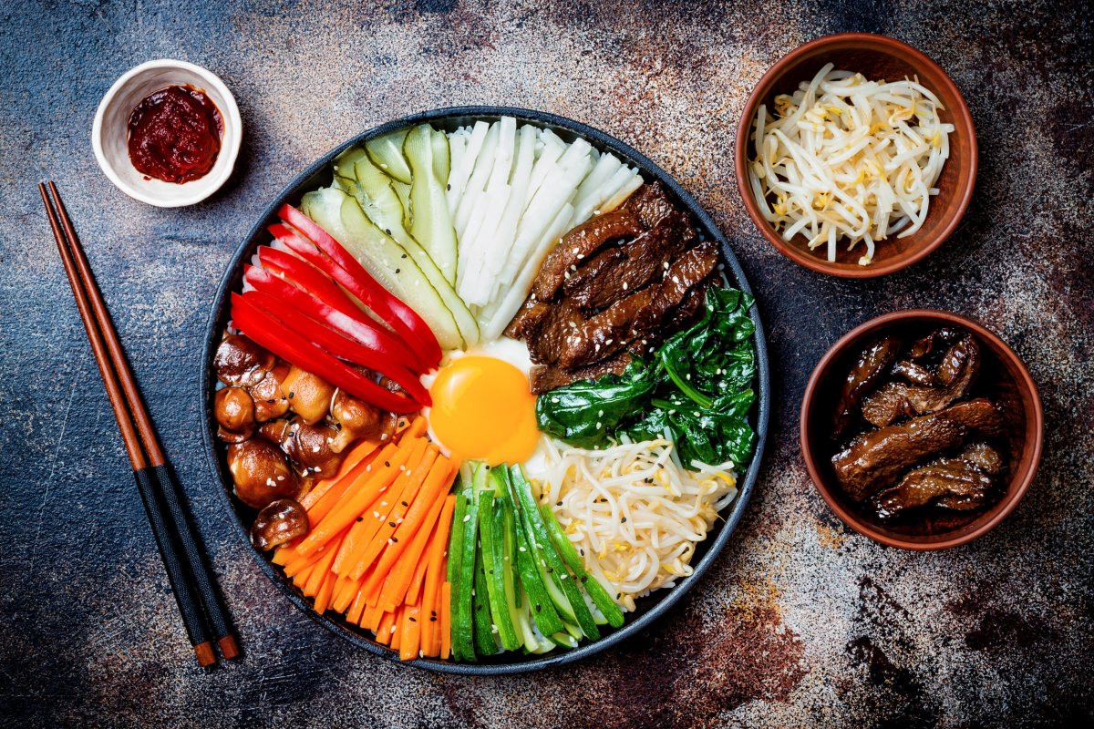 Bibimbap, a traditional Korean rice dish.