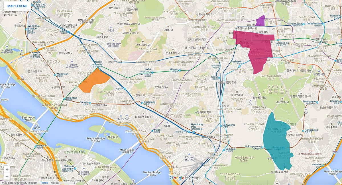 Seoul area map