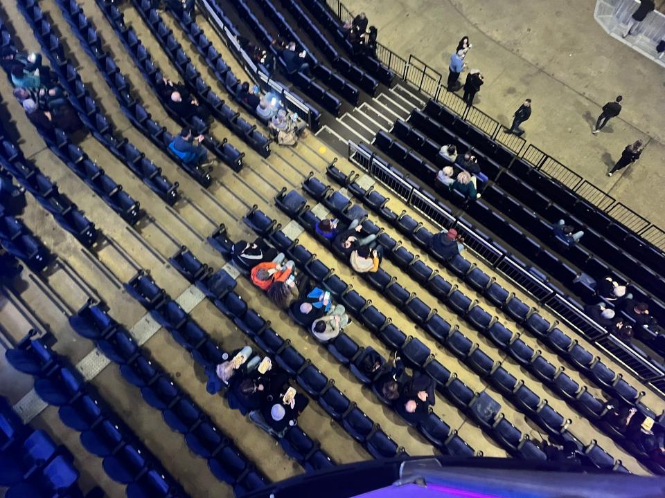 A view from above the crowd at The O2 as pictured from the walkway at The NinetyThird