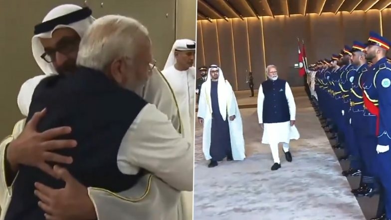 PM Narendra Modi Arrives in UAE Shares Hug With President - Travel News, Insights & Resources.