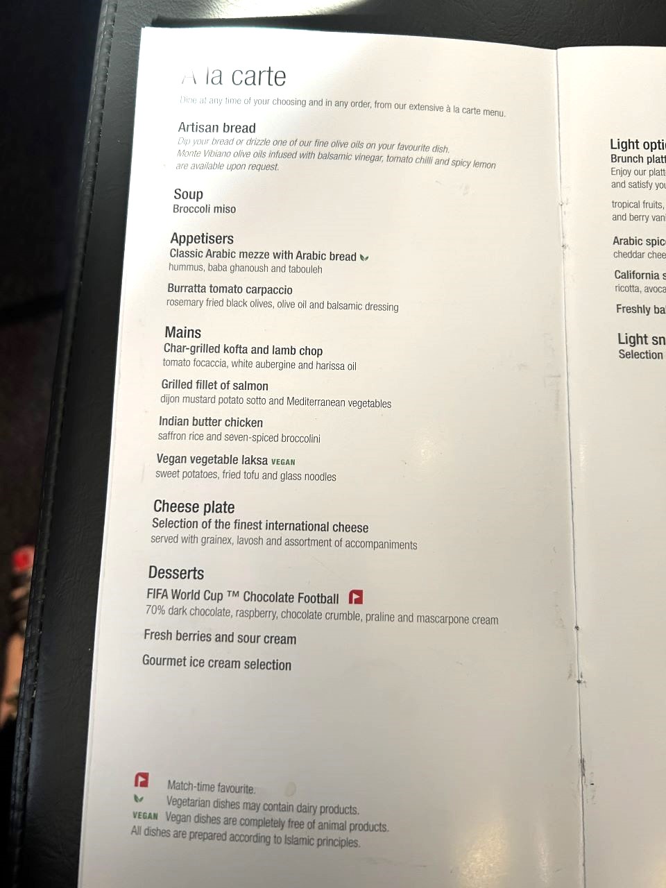 Qatar Airways B777 QSuite Ala Carte Menu - Travel News, Insights & Resources.