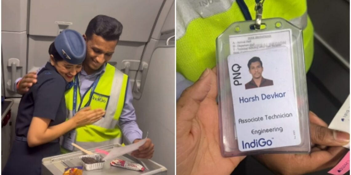 Watch IndiGo air hostesss sweet surprise for brother who joined the - Travel News, Insights & Resources.