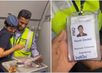 Watch IndiGo air hostesss sweet surprise for brother who joined the - Travel News, Insights & Resources.