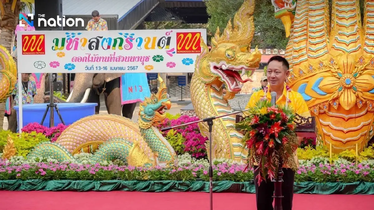 Elephants join Songkran festivity at Nong Nooch Tropical Garden