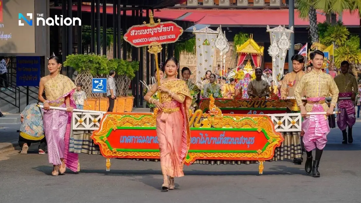 Elephants join Songkran festivity at Nong Nooch Tropical Garden