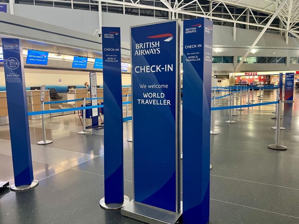 The British Airways check-in at JFK Terminal 8.