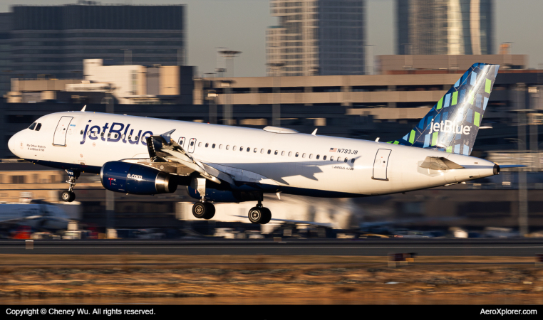 N793JB JetBlue Airways Airbus A320 by Cheney Wu AeroXplorer - Travel News, Insights & Resources.