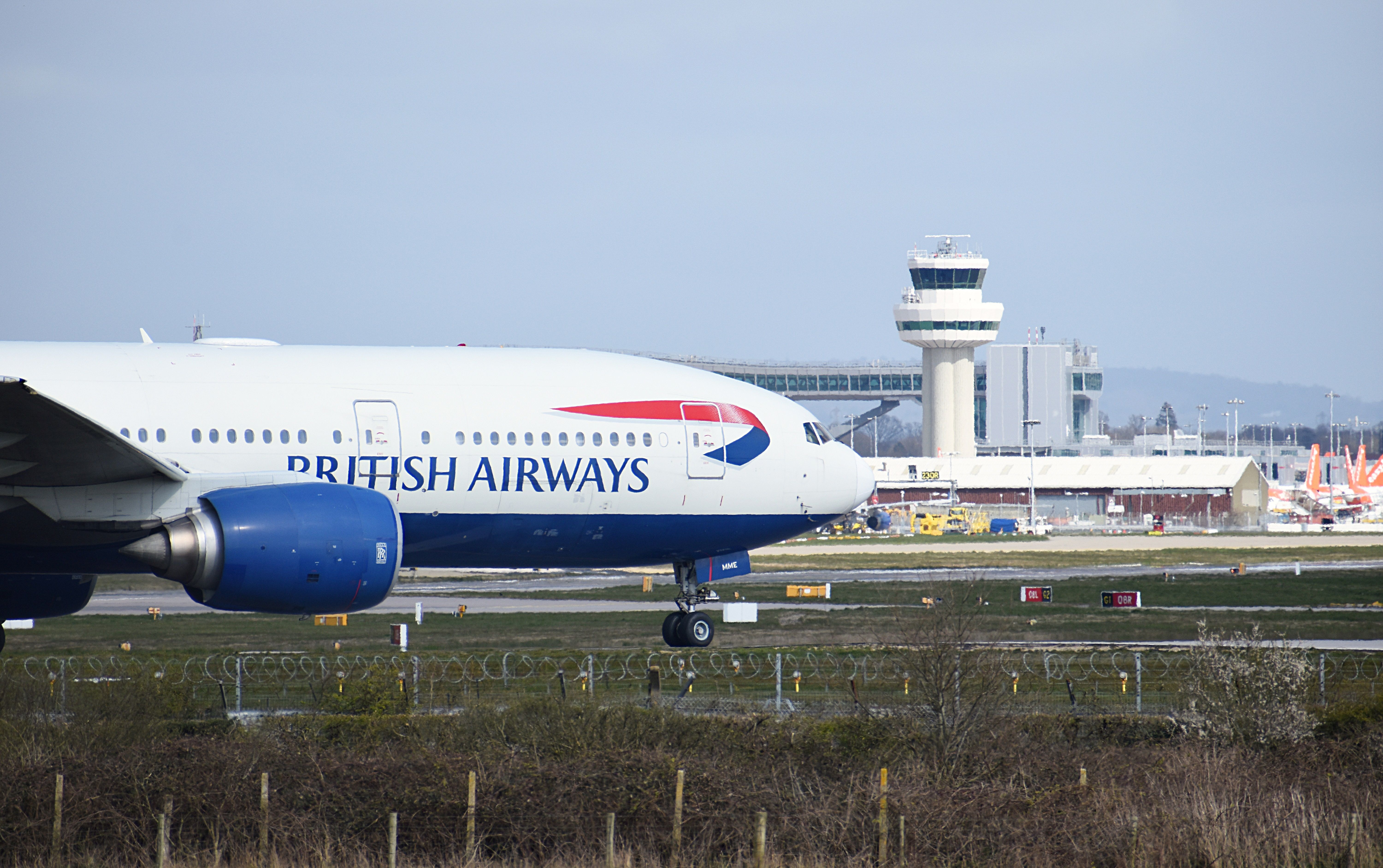 British Airways 777-200ER taxiing Gatwick shutterstock_1688117098