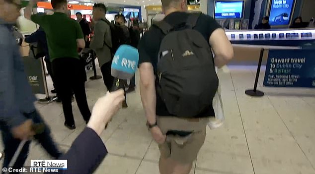 One traveller named Cathal showed the Irish broadcaster RTE how his shorts had somehow ripped apart as he was thrown around the cabin