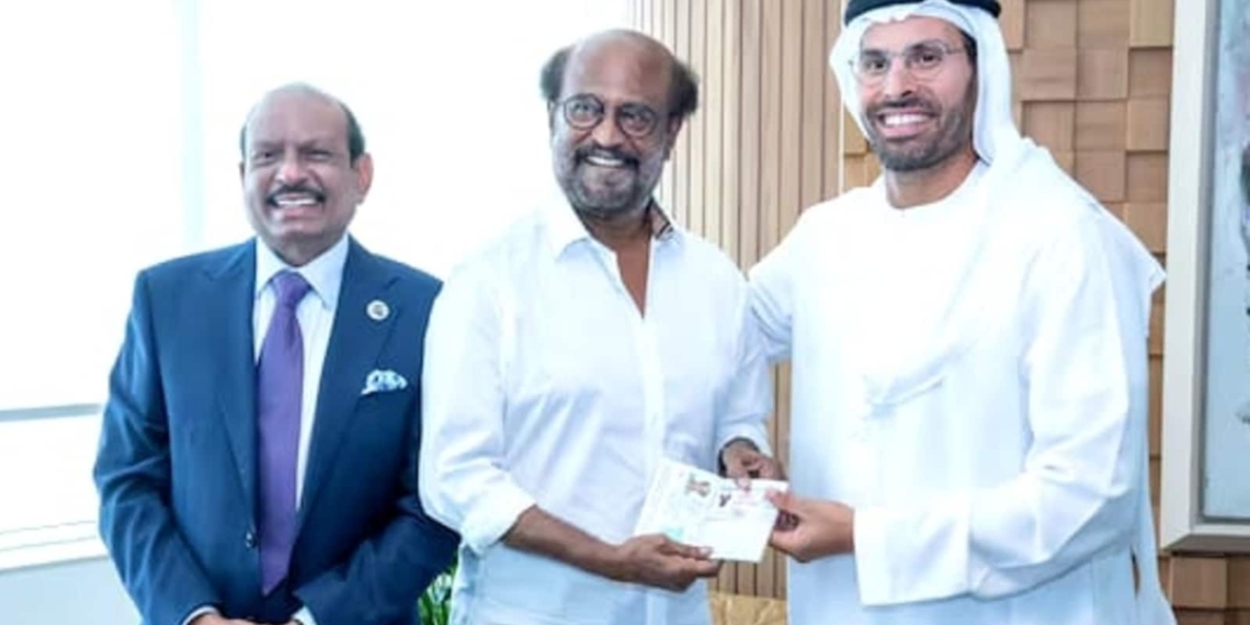 Rajinikanth receives a Golden Visa from UAEs culture and tourism - Travel News, Insights & Resources.