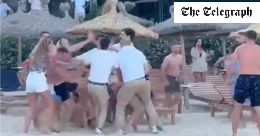Watch: Britons brawl in Majorca as islanders vow to block tourists from beaches