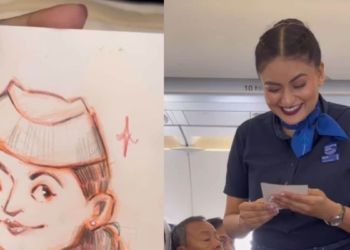 Woman Presents Sketch To IndiGo Air Hostess Onboard Watch Her - Travel News, Insights & Resources.