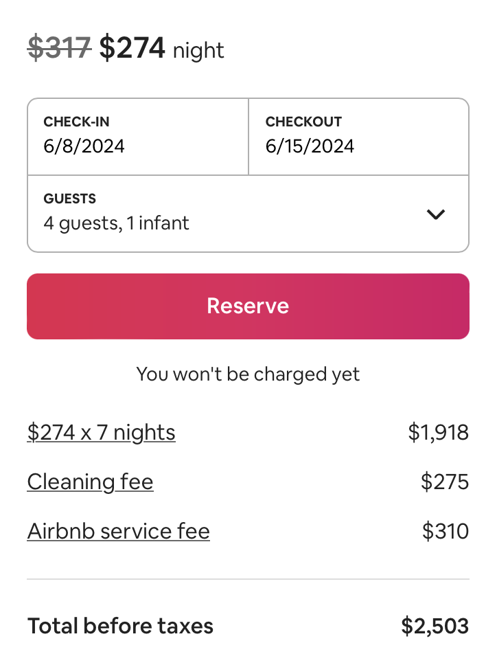 airbnb cleaning rate breakdown