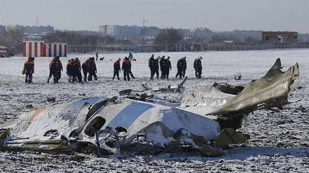 The Boeing 737-800 was destroyed on impact. Photo: AP