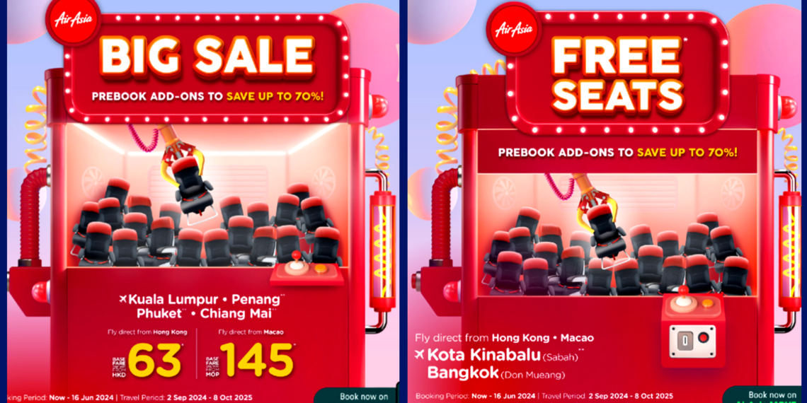 AirAsia introduces free seats claw machines in HK and MY - Travel News, Insights & Resources.