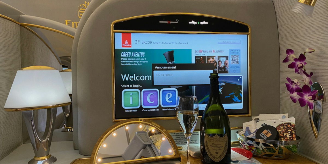 Emirates First Class Pre Departure Champagne Upgraded - Travel News, Insights & Resources.